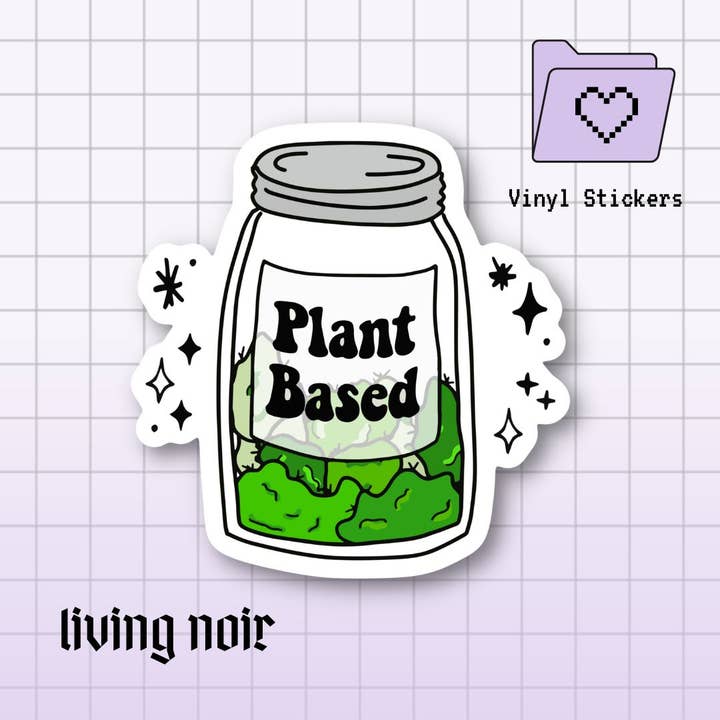 Living Noir - Wholesale Sticker - Plant Based Weed Jar Sticker1