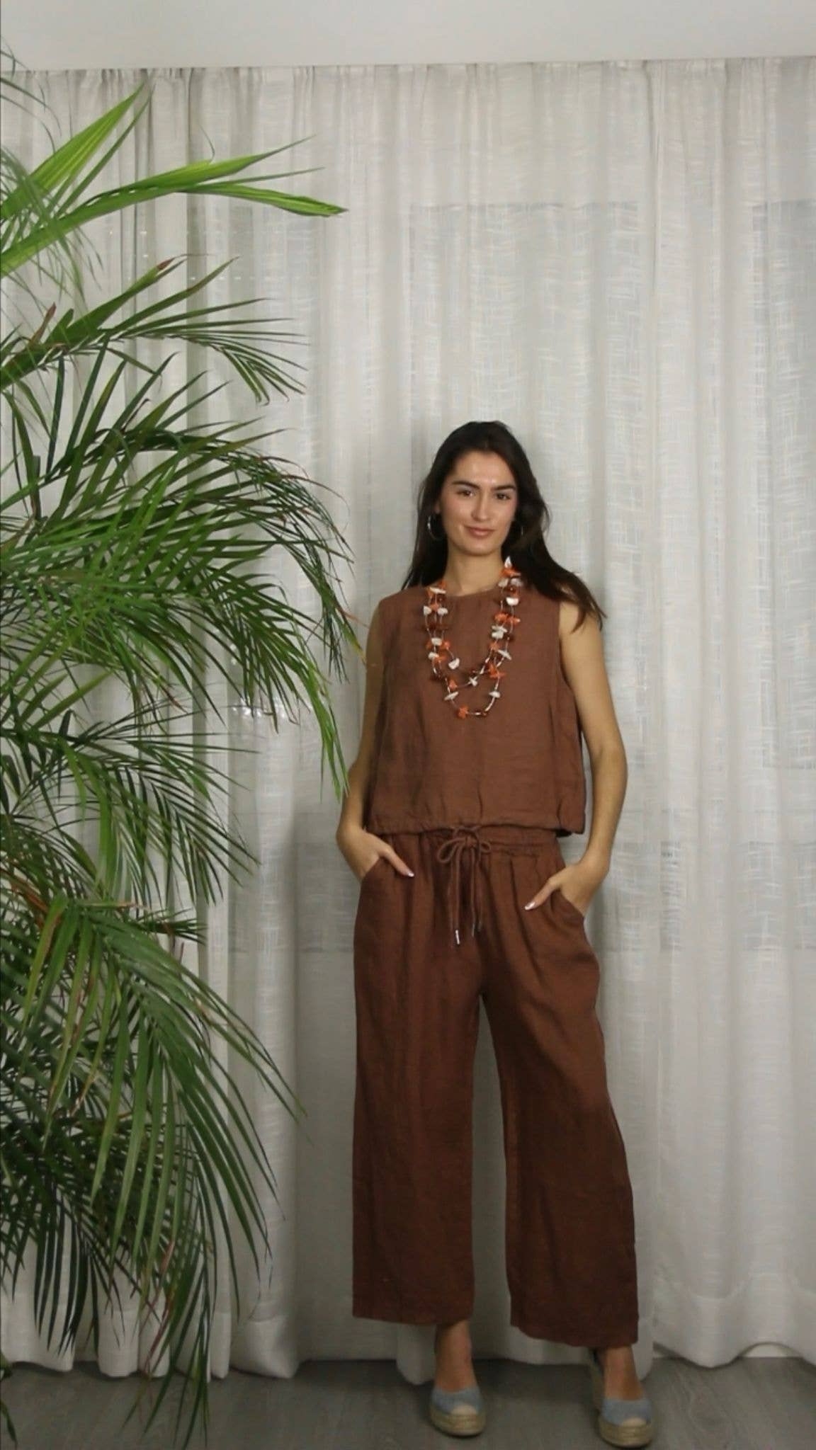 Linen & More - Vendita all'ingrosso Pantalone - Donna - Pantaloni base in lino 100% REF 652212