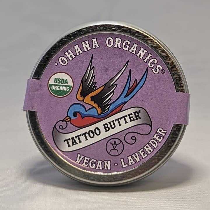 Organic Tattoo Butter- Lavender, 2 Sizes (Cases of 6) for wholesale by 'Ohana Organics