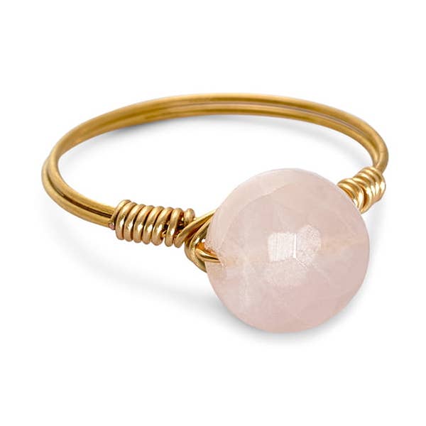 Rose Quartz Gold Ring - Love Story for wholesale by Lastories