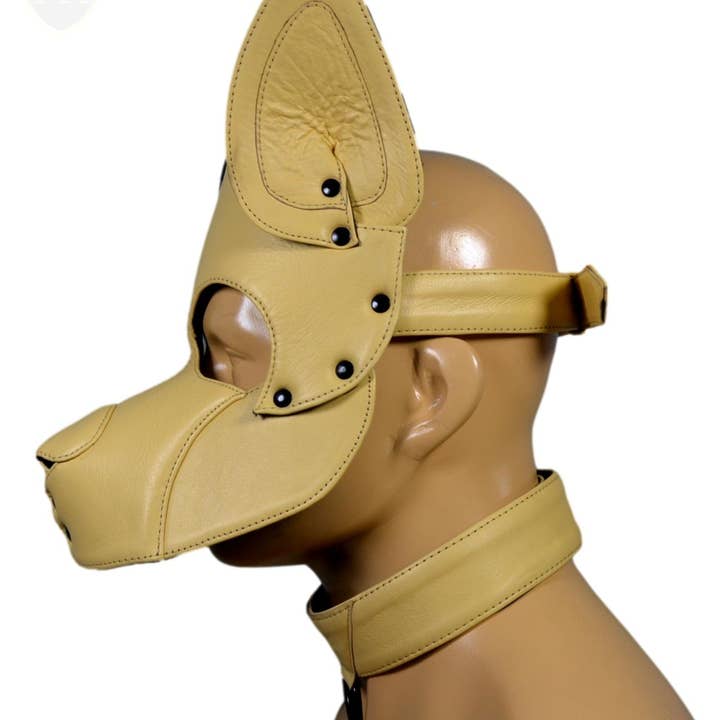 Meninleather – Engroshandel Kæledyrskostume – Kat/hund – Ægte kohud Hvalpehundemaskehætte Kostume Reenactment Gear Hvalp- eller kæledyrsmaske Håndlavet3