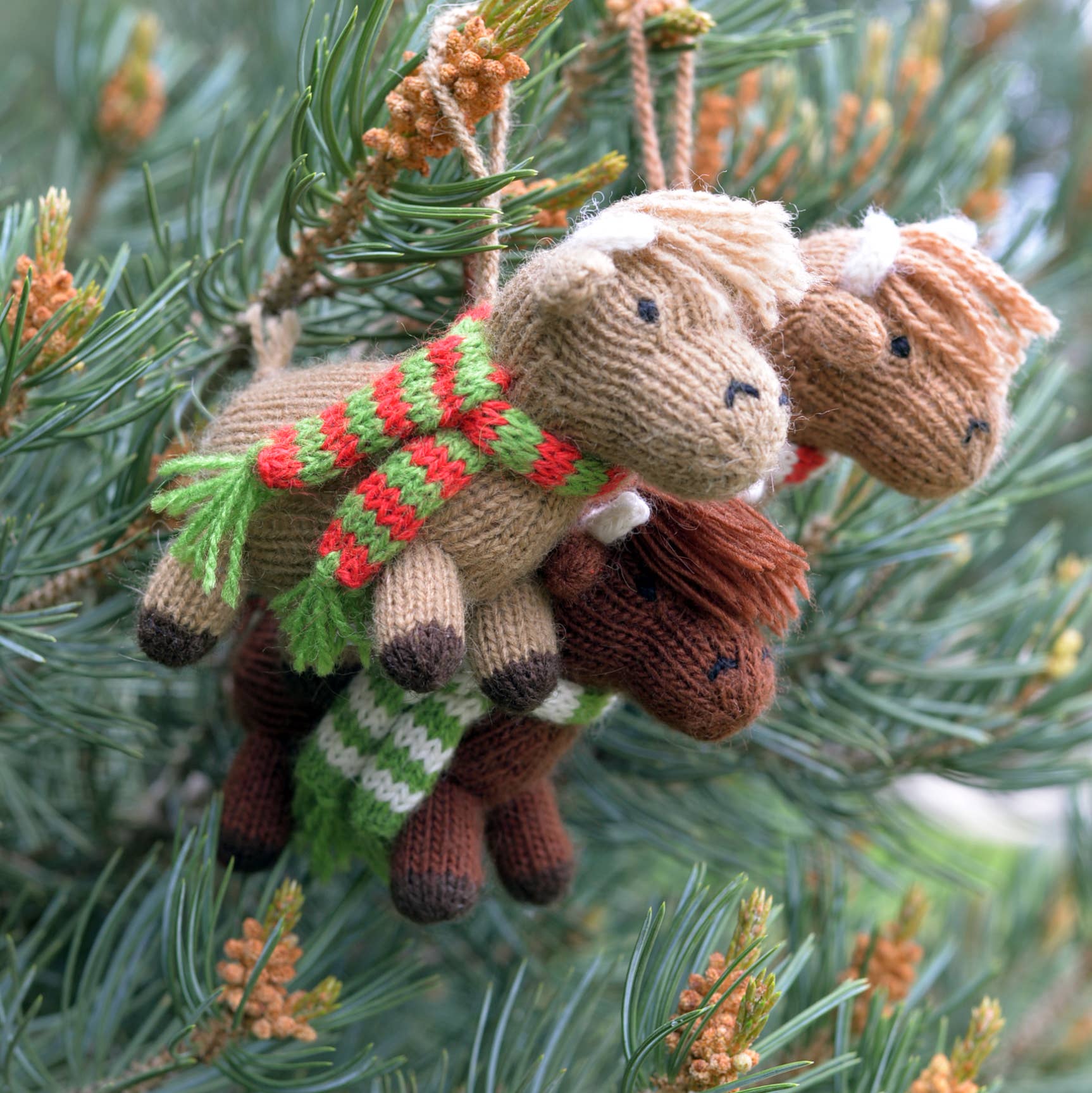 Melange Collection - Wholesale Ornament - Handmade Knit Highland Cow Holiday Ornament - Fair Trade4