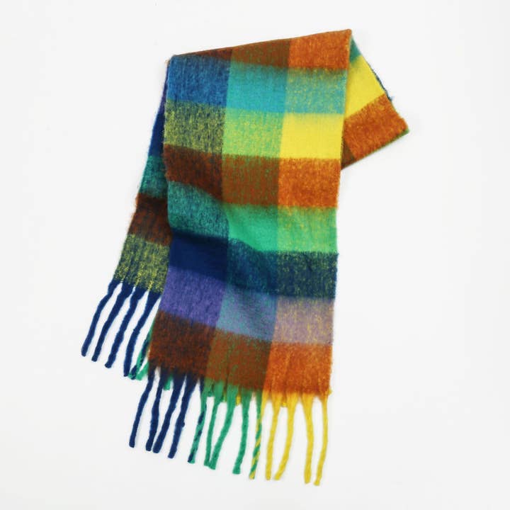 MKS America - Wholesale Scarf - Women's - Colorful Plaid Scarf Shawl Scarf6