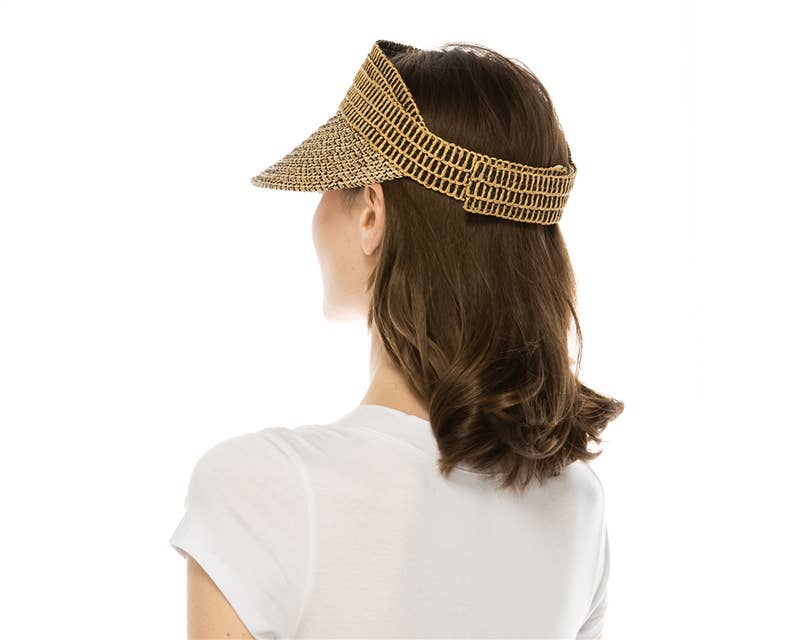 DNMC - Vente Visière – femme - Visière de soleil en paille chinée5