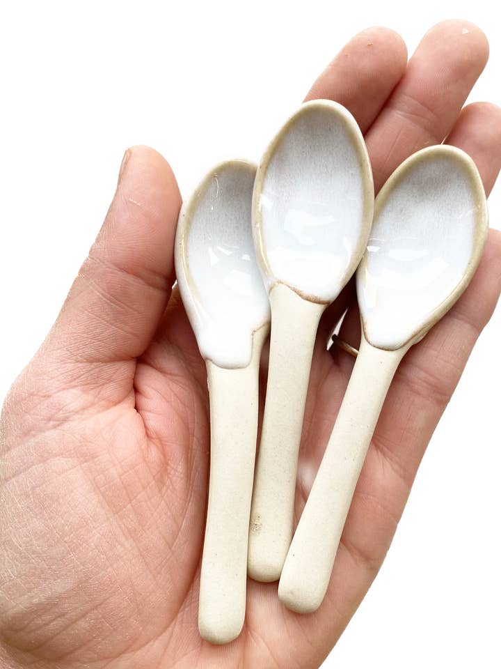 Milk & Honey Stoneware Salt / Sugar Spoon for wholesale by Korai Goods