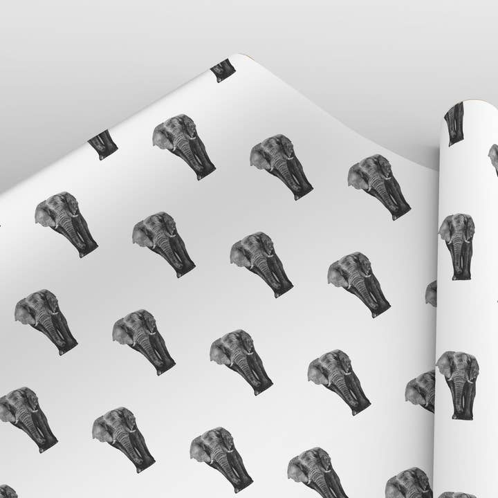 Atik the Elephant Gift Wrap for wholesale by Libra Fine Arts