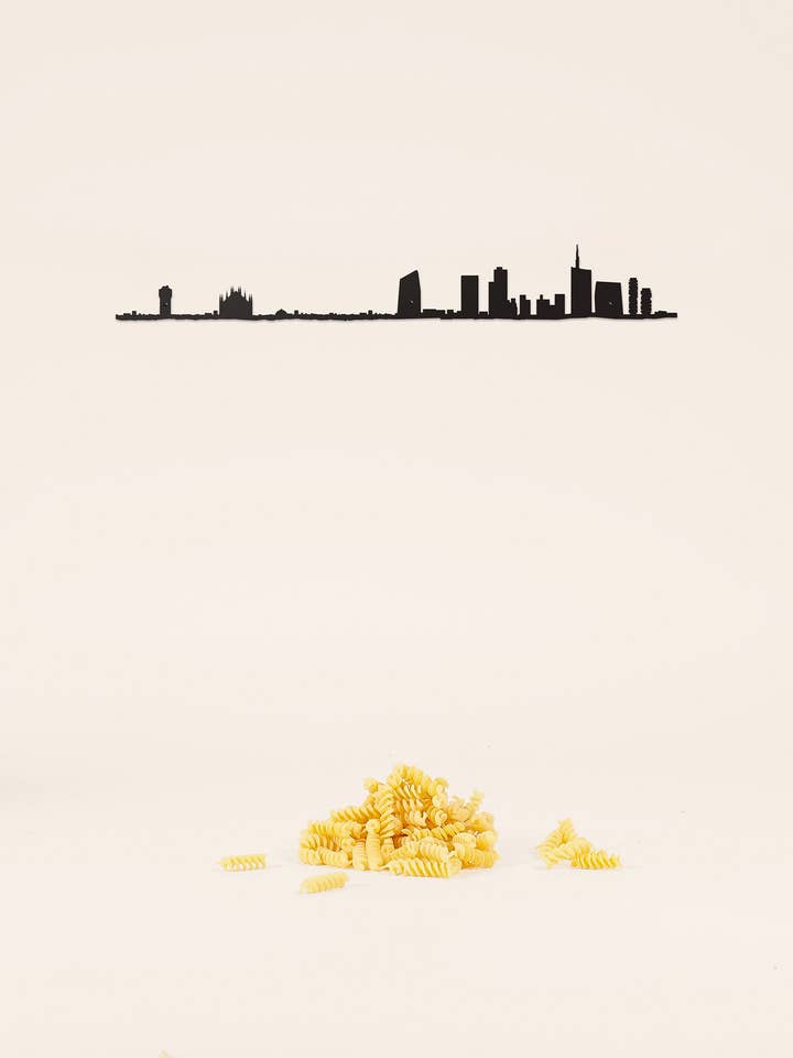 Wanddecoratie - Milan Skyline - Zwart (50cm) voor wholesale door The Line