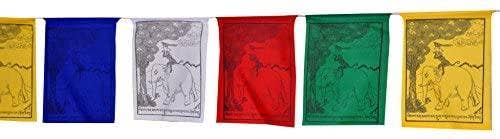 Mandala Crafts - Wholesale Banner - Tibetan Prayer Flag, Himalayan Lungta Windhorse Hanging Banner on a String for Decoration; by Mudra Crafts8