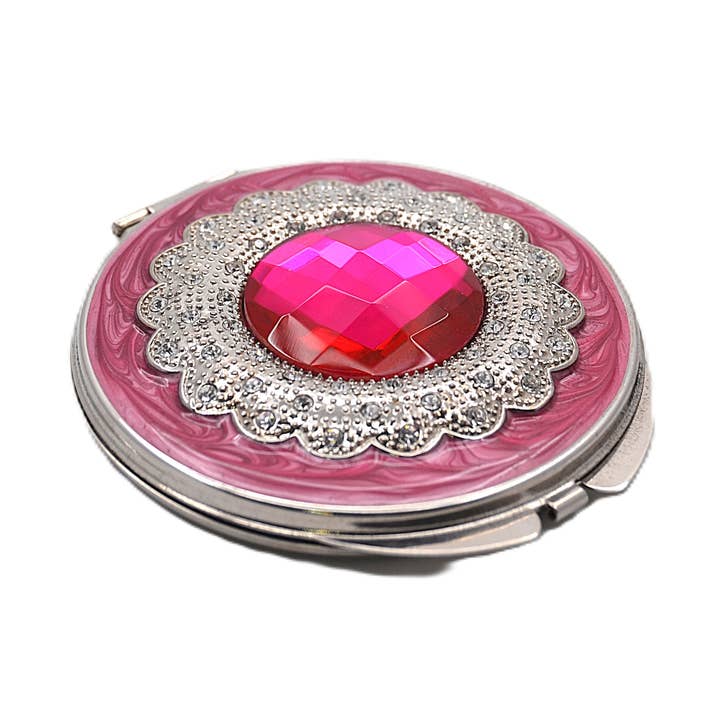 Decoratieve compacte spiegel handgemaakt met Oostenrijkse kristallen voor wholesale door Ciel Collectables