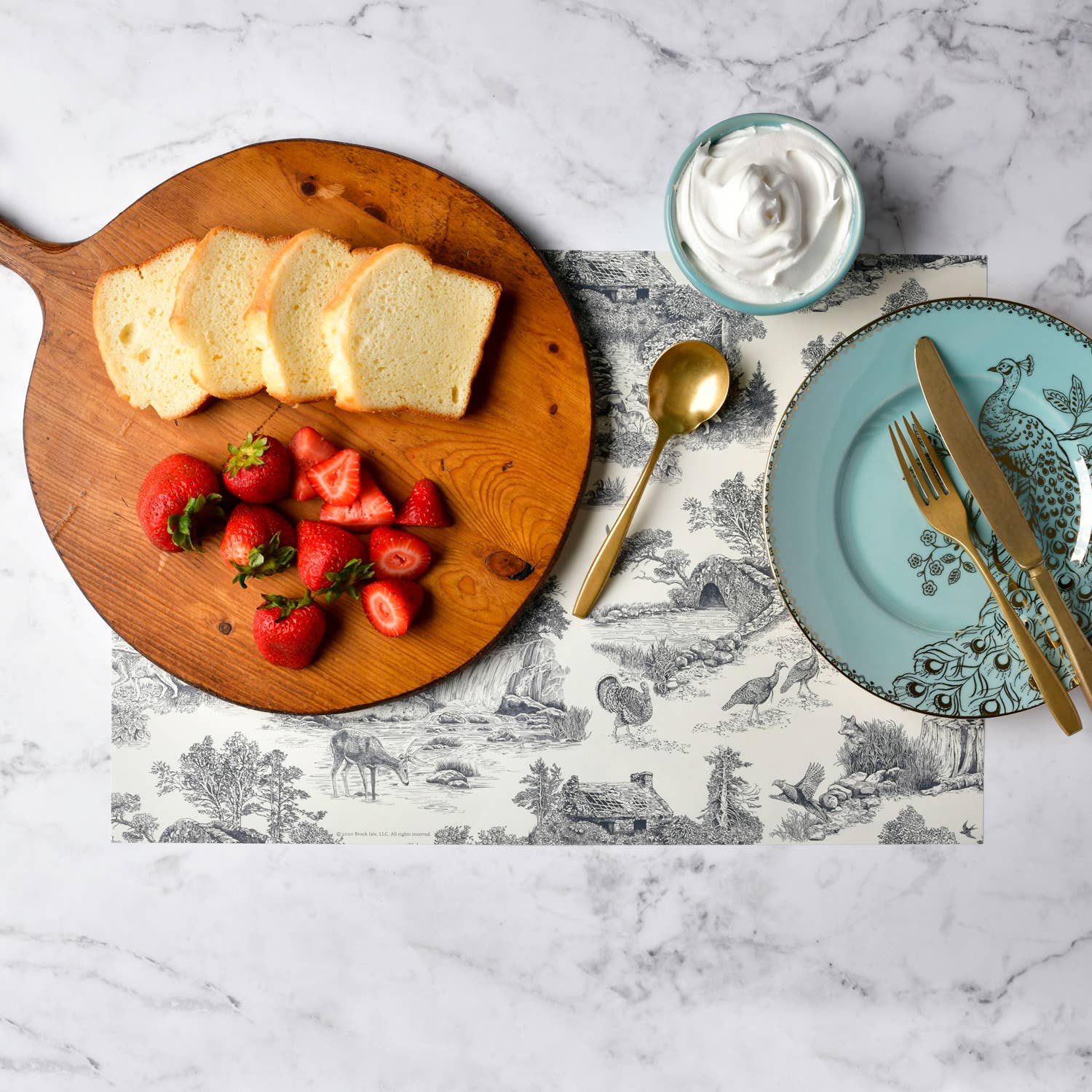 Brook Isle - Venta al por mayor Mantelito desechable - Manteles individuales de papel con diseño de paisaje boscoso gris (Juego de 12)1