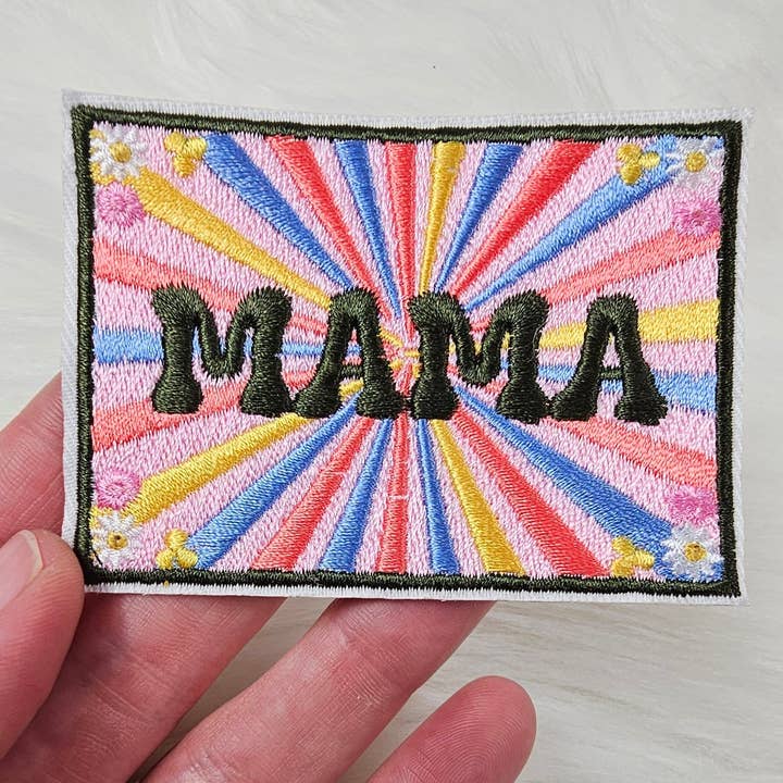 Scratch Decor - Wholesale Patch - Retro Mama Floral Patch, Mama's Bestie Patch, Mommy and Me Embroidery On Patches
