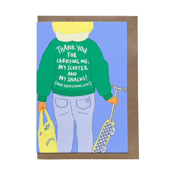 Scooter Card Parents Thank You Card for wholesale by Carla Hicks Design