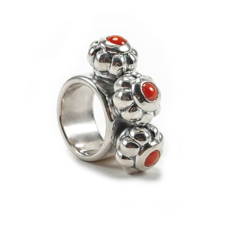 Silver Three Pointed Punk with Coral for wholesale by Rebecca Nadler Designs