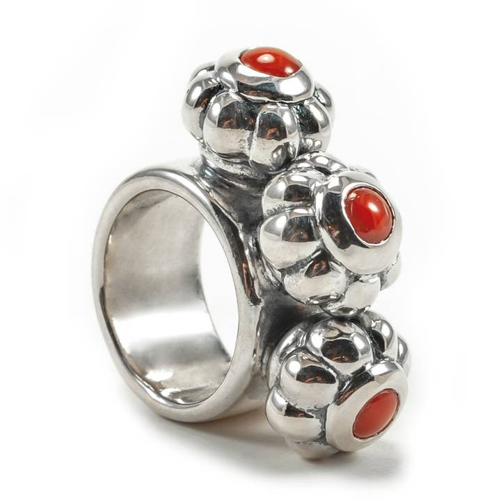 Silver Three Pointed Punk with Coral for wholesale by Rebecca Nadler Designs