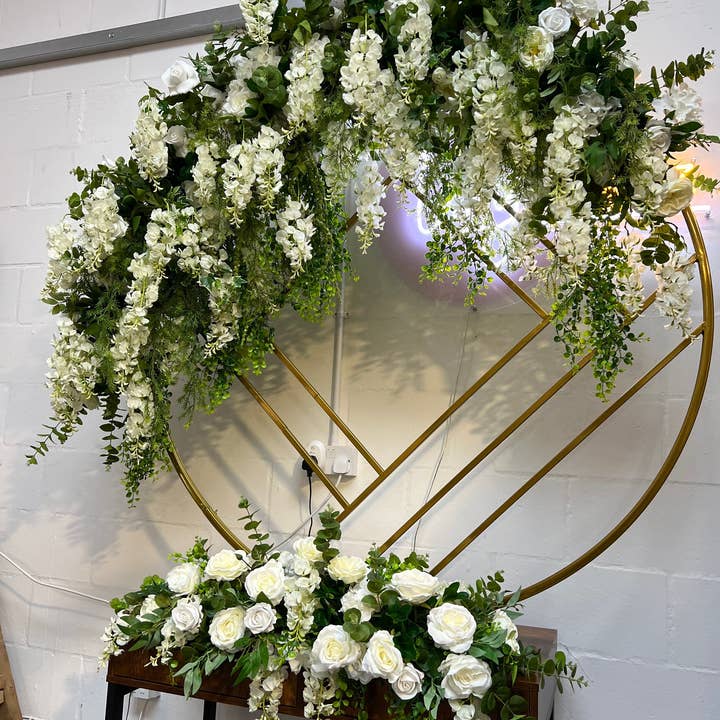 IVY CRUZ - Wholesale Bunting/Garland - Luxe White Rose Garland, Wisteria Flower Garland, White