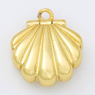 Gold Filled Scallop Seashell Locket Charm Pendant, CP1959 for wholesale by Beads Creation