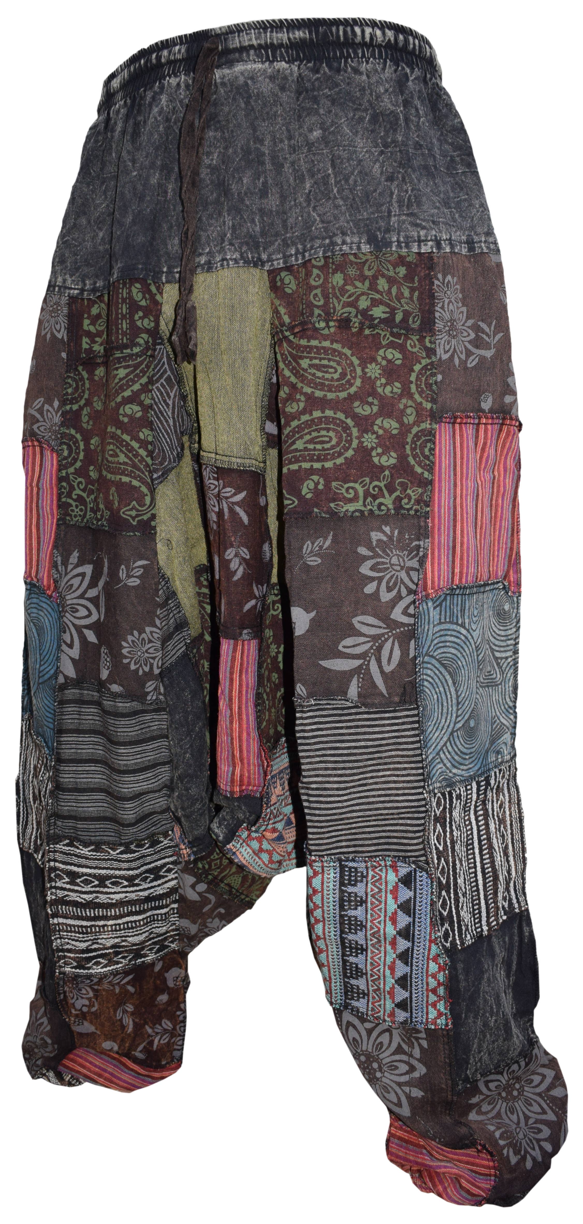 Gheri - Wholesale Pants - Men's - Bohemian Patchwork Stone Washed Cotton Mens Harem Pants0