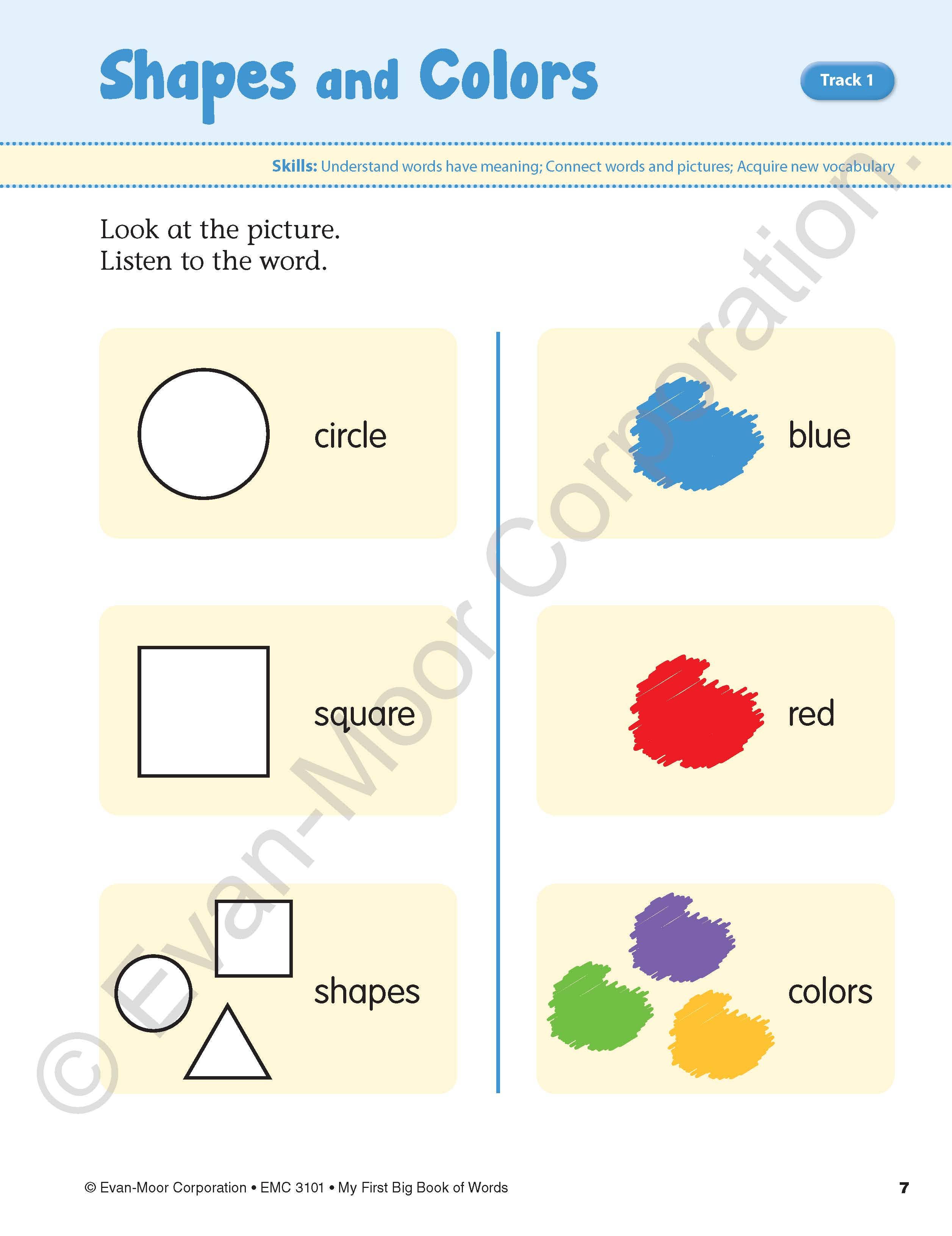 Evan-Moor Educational Publishers - Wholesale Baby & Toddler Book (0-2) - My First Big Book of Words, Grade PreK Workbook8