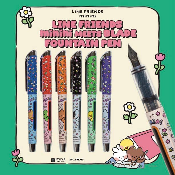 LINE FRIENDS minini meets Blade fountain pen set for wholesale by ProFolio