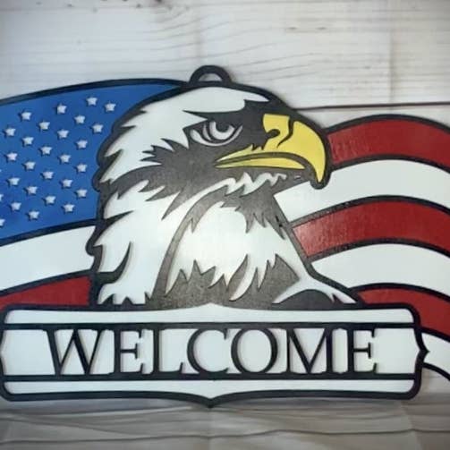 Crochet de porte Aigle/Drapeau pour la vente par Fire Wife Designs