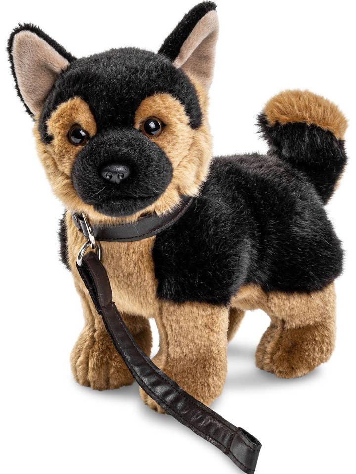 German Shepherd puppy (with leash) cuddly/plush toy for wholesale by Uni Toys
