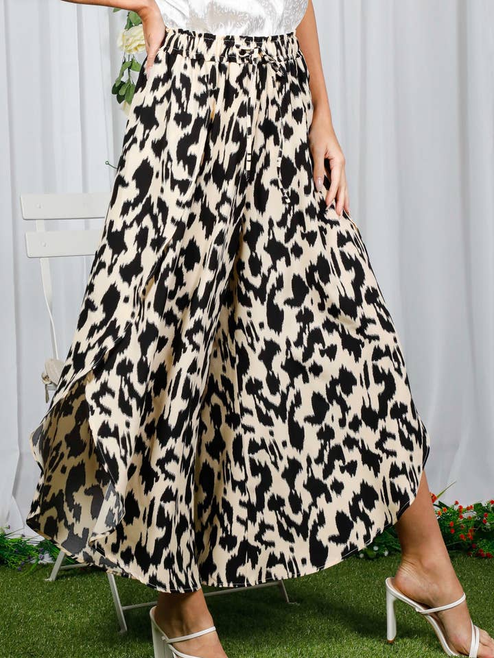 Pantalon de plage Palazzo décontracté taille haute à jambes larges VP73201A pour la vente par Vine & Love