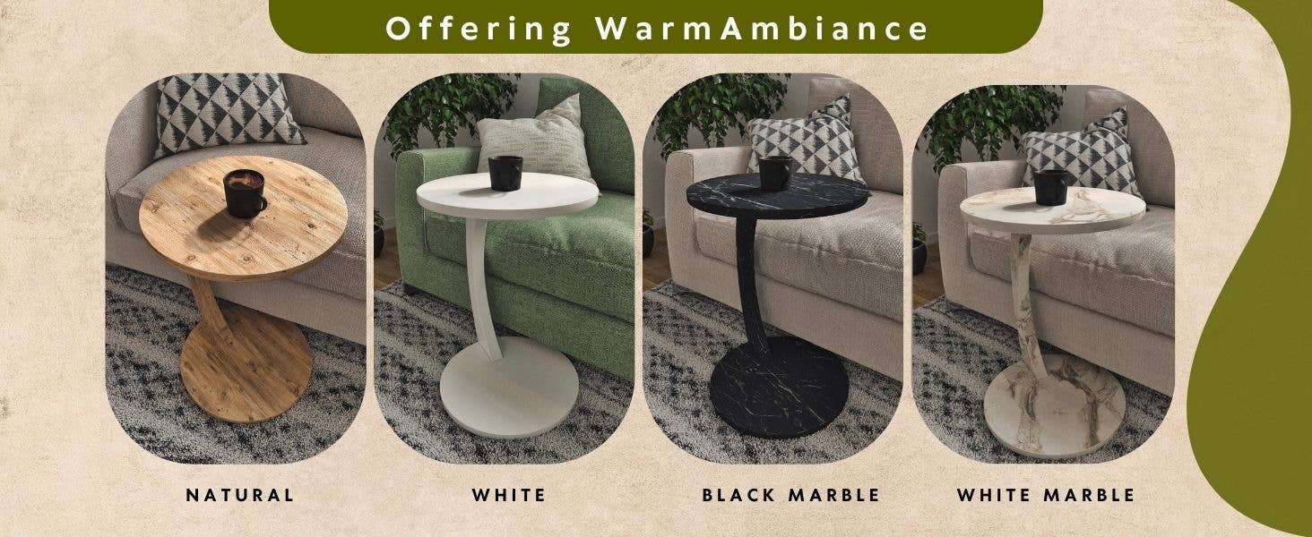 CosyDecorArt - Wholesale Side Table - C Shaped End Table for Couch Small Places Space Saver5