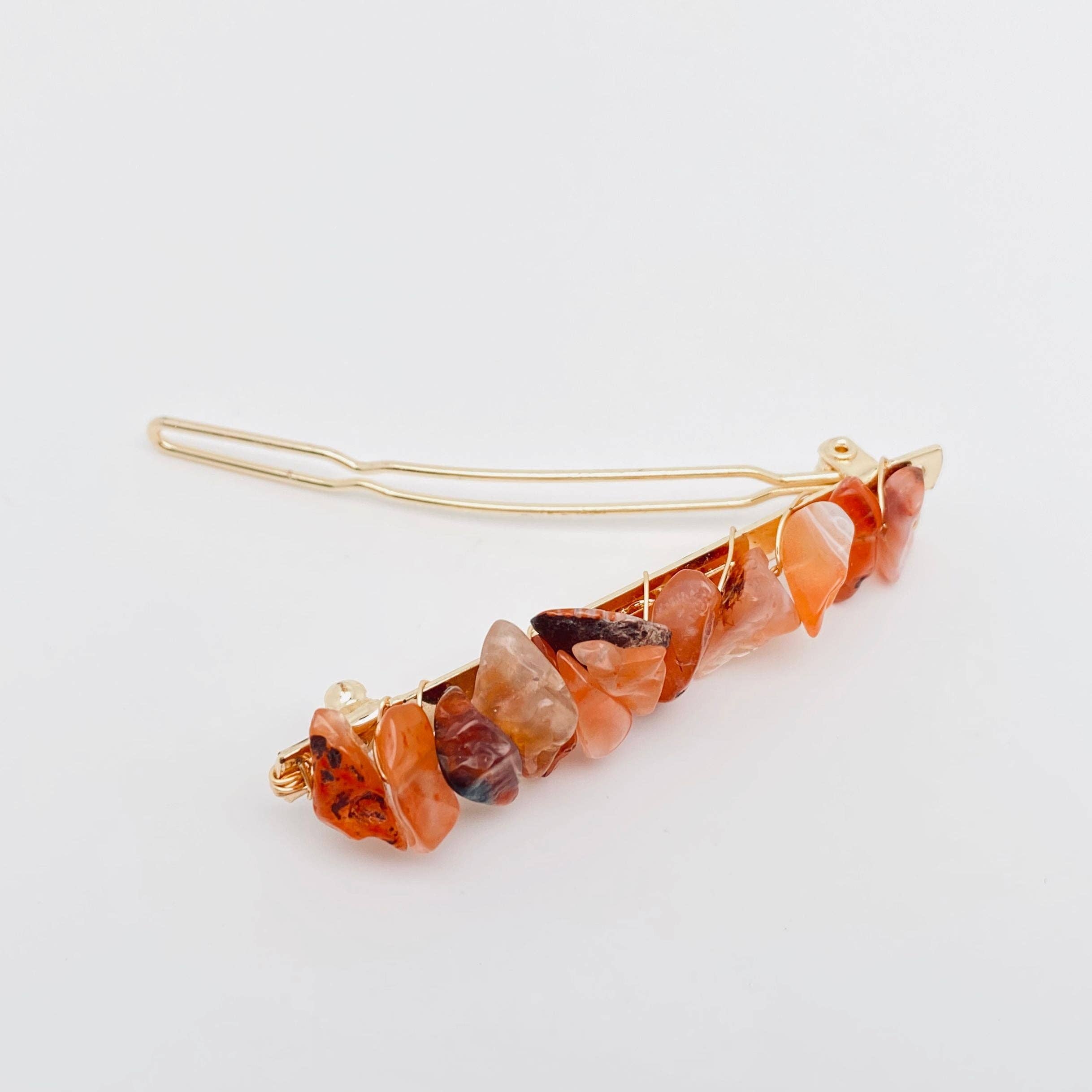 Mio Queena – Alfinete de cabelo por atacado – Presilha para cabelo feminina com cristais de pedra natural7