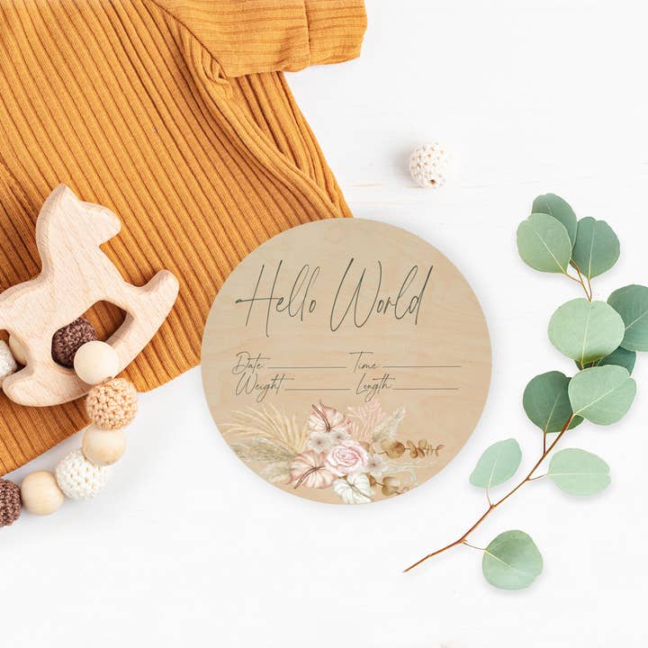 Boho Baby Fødsel Stat Sign for engroshandel hos Teele and Co.