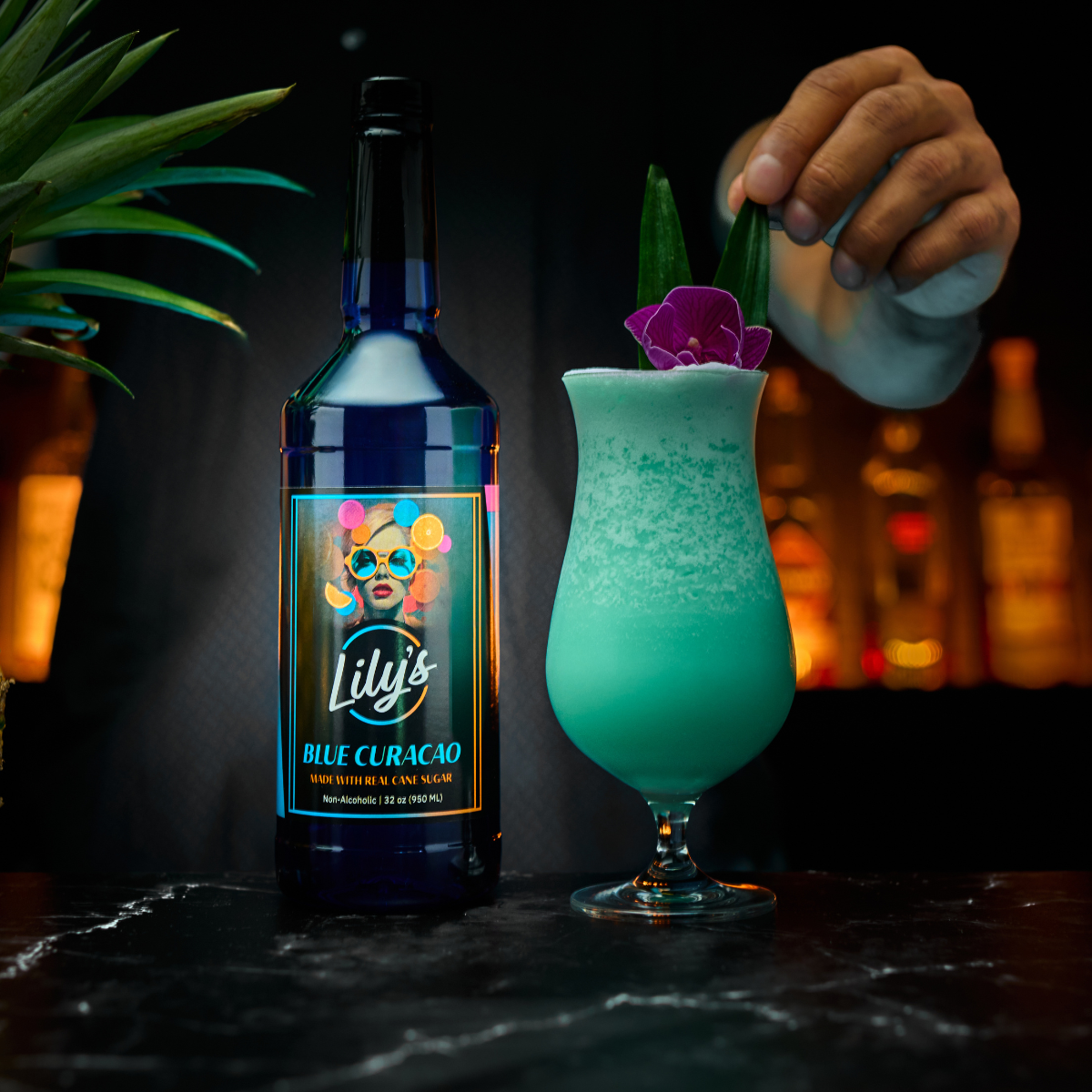 Liquid Alchemist Syrups - Vente Mélange/sirop pour cocktails - Lily's Blue Curaçao, lot de 63