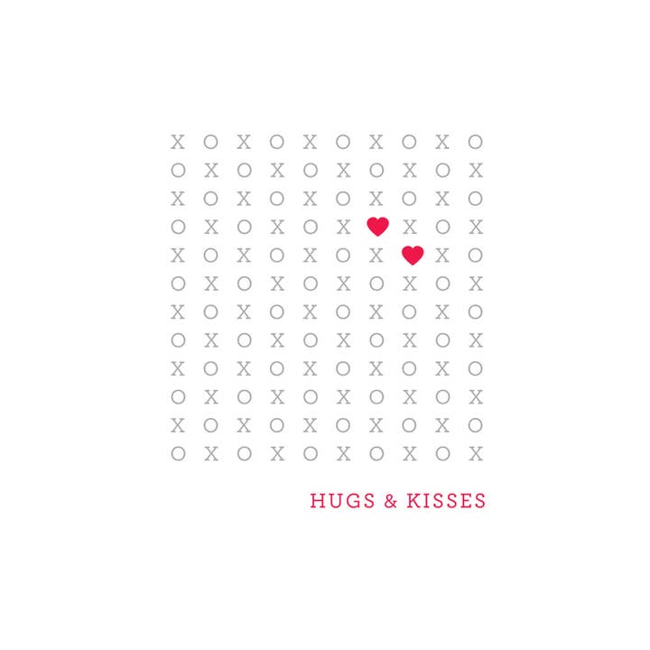 Design With Heart - Wholesale Love Card - XO Hugs & Kisses with Red Hearts Greeting Card