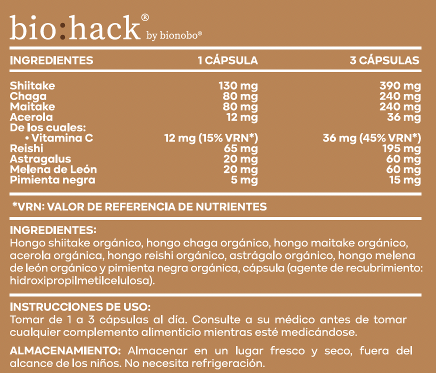 bionobo - Wholesale Oral Supplement/Vitamin - bio:hack® 5 x hongos adaptógenos2