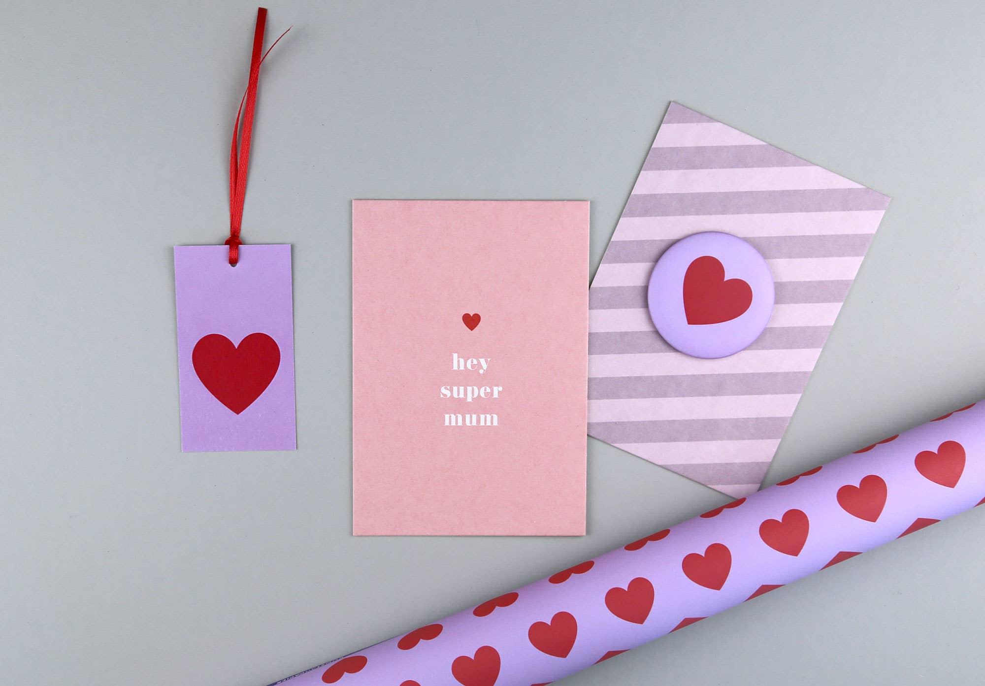 Kunst an Papier – wholesale Flat wrap – Gift wrap heart Helene2
