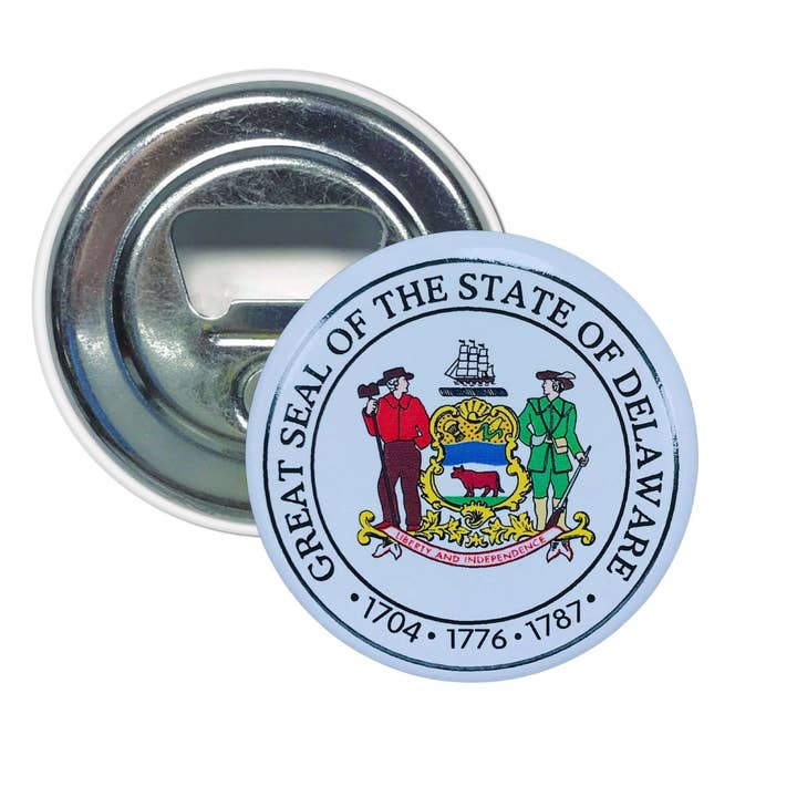 Bottle opener-magnet - State of Delaware shield - USA for wholesale by Astur Pins