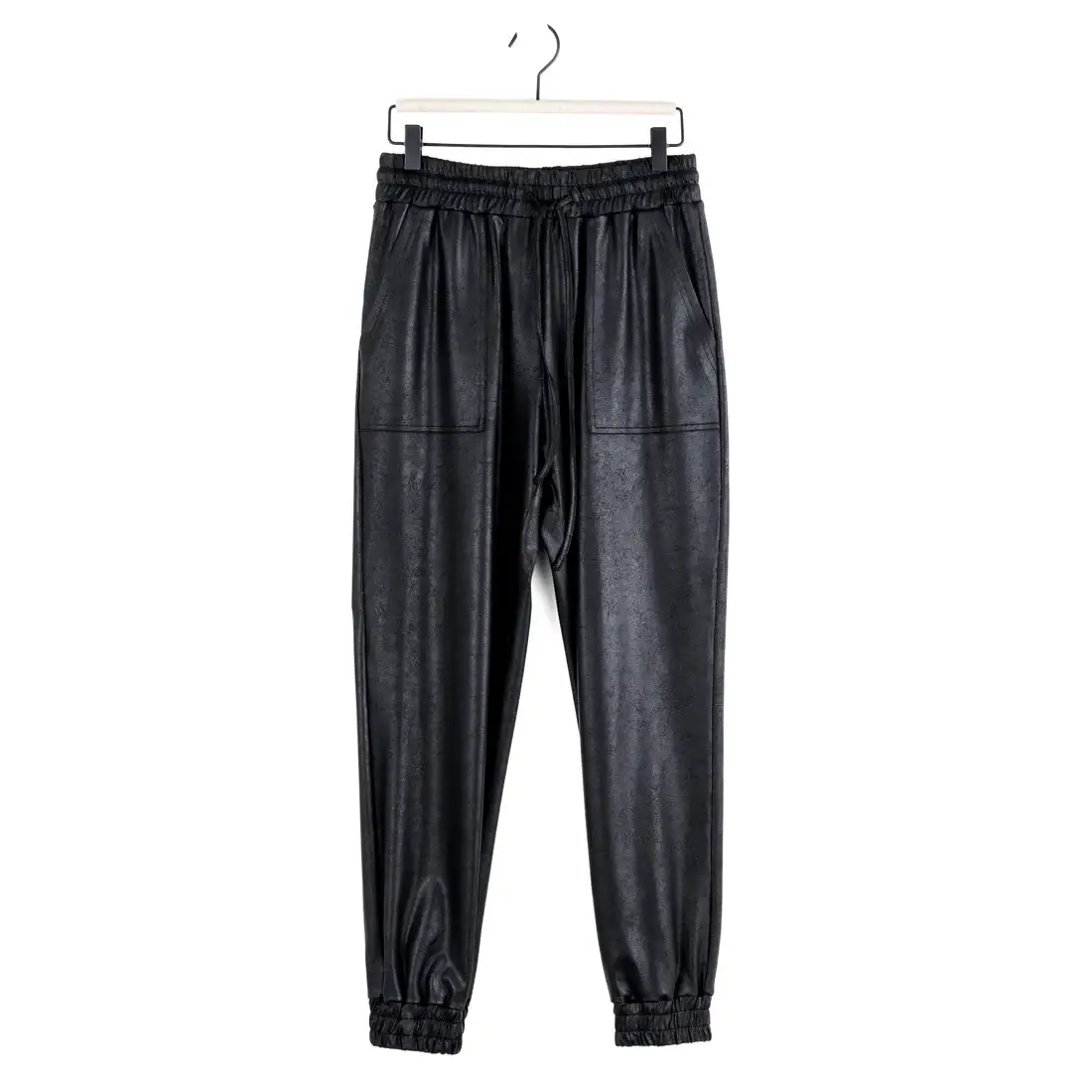 Black PT44L - Liquid Leather ™ Drawstring Jogger Pant for wholesale on Faire6