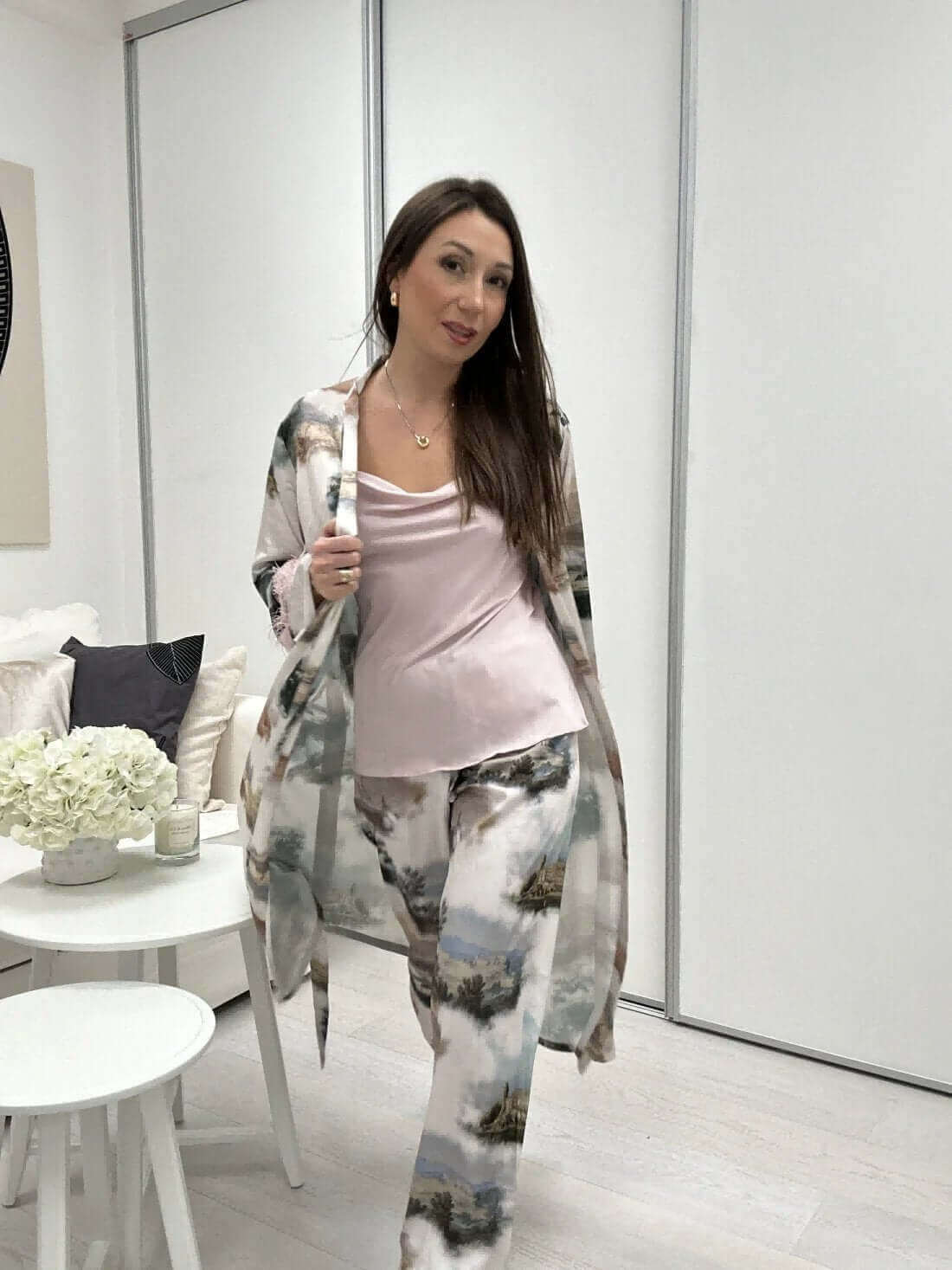 vert Ensemble de pyjama paysage 3 pièces plume en vente sur Faire22