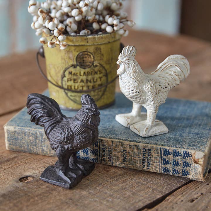 CTW Home Collection - Wholesale Decorative Figurine - Cast Iron Rooster - Antique White