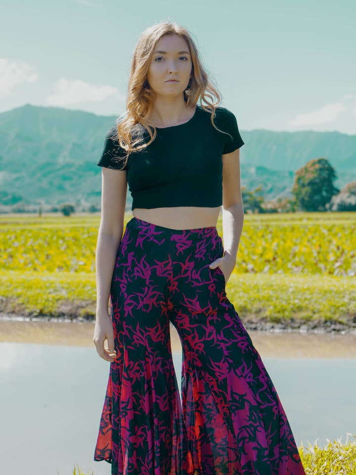 MARLEE zijden broek met meerdere panelen voor wholesale door Indie Ella