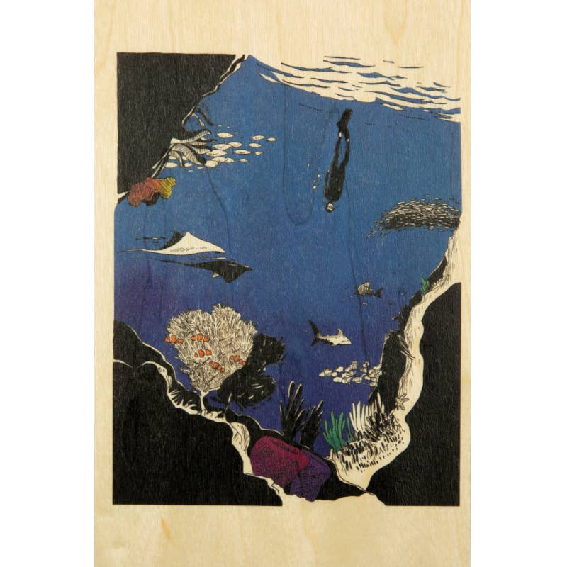 Woodhi - Wholesale Postcard - Wood Postcard Ride Snorkeling0