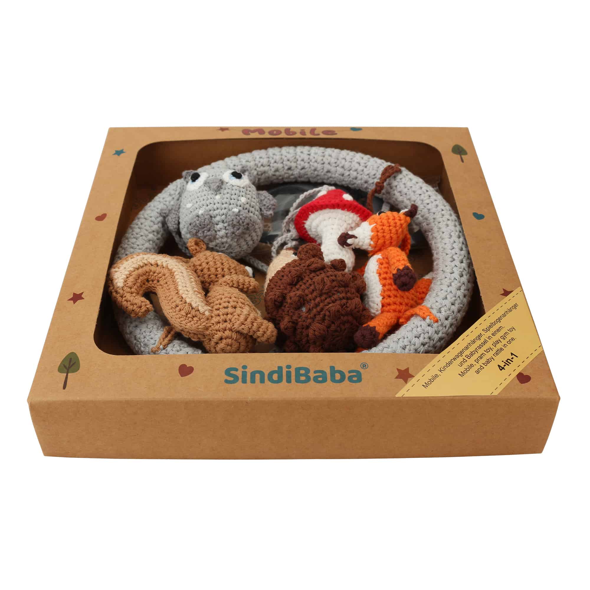 SindiBaba - Wholesale Baby Mobile - Forest Animals II Crocheted Baby Mobile (4-in-1)4
