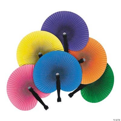 SOLID-COLOR PAPER FANS for wholesale by Fun Express