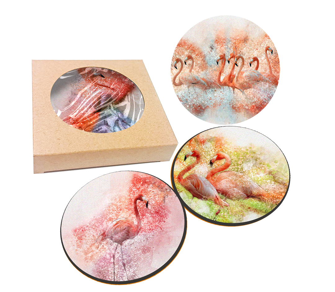 Sea Creations - Wholesale Coasters - Flamingo Coaster Set 40