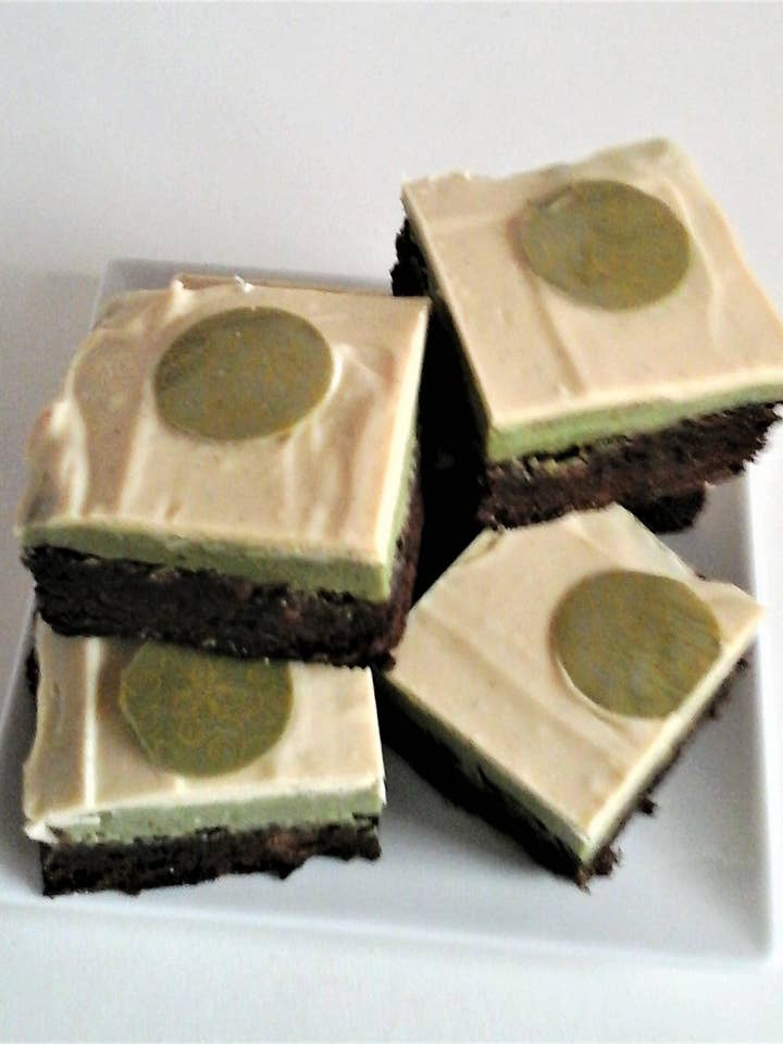 Luxury Matcha & Yuzu Truffle Brownies ( Large Box of 6) for wholesale by Anthony James Chocolate