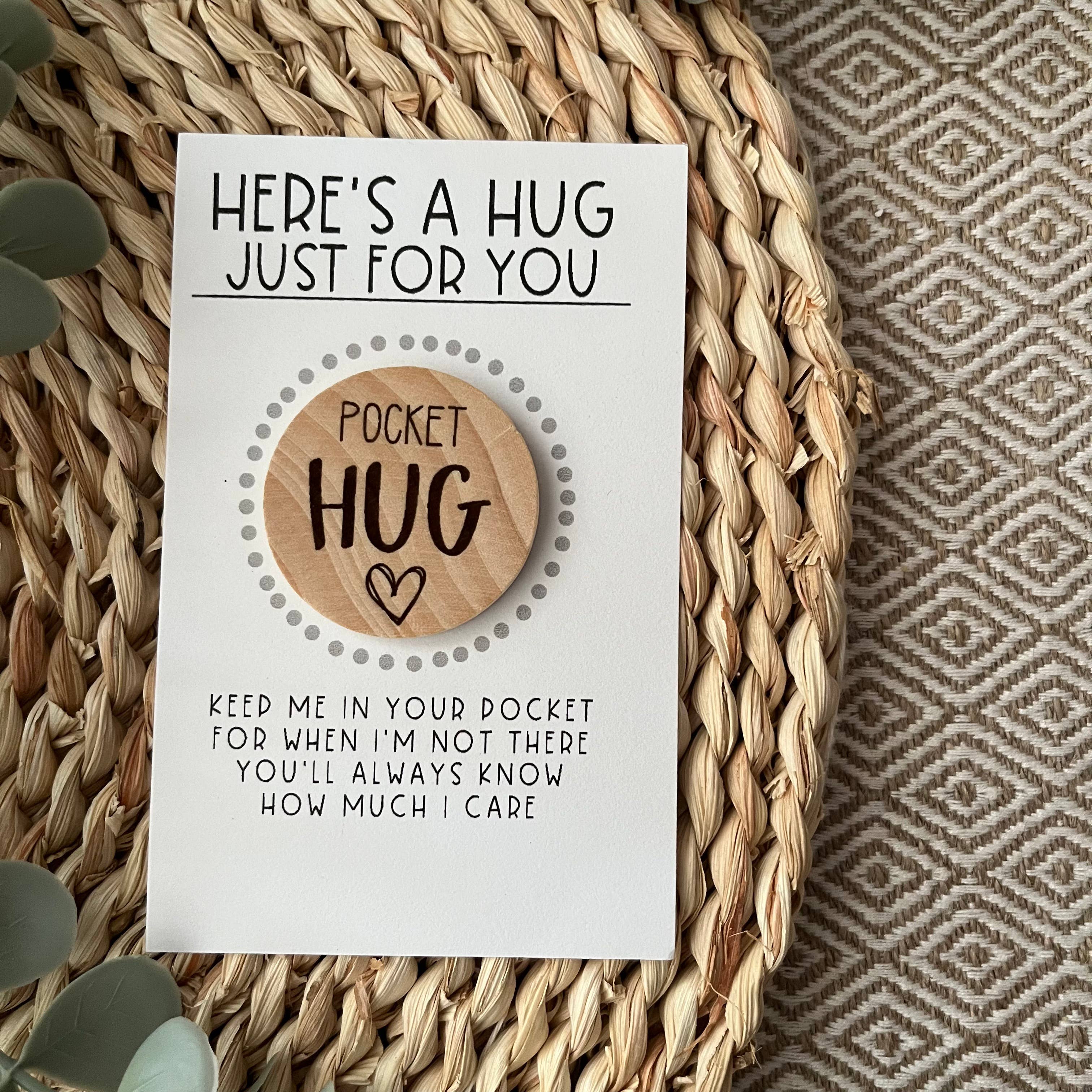 Handmade by Hammero - Wholesale Keepsake Coin/Token - Pocket Hug, Brave Button, and Smile - Wood Engraved Token5