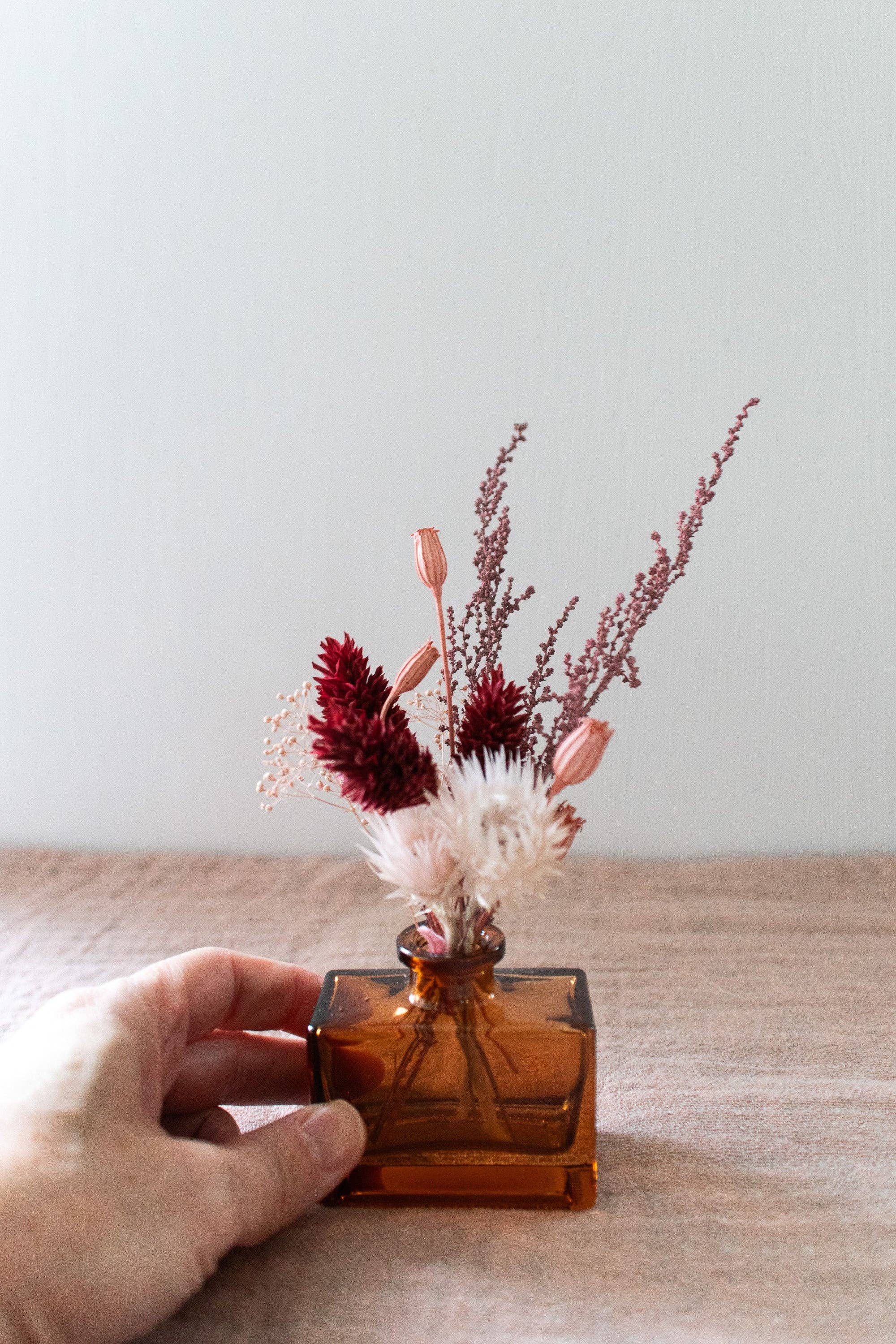 Gather Goods Co - Cards, Coasters, Tea Towels, Art, Mugs - Wholesale Dried/Pressed Flowers - Micro Dried Flower Arrangement in A Glass Bud Vase2