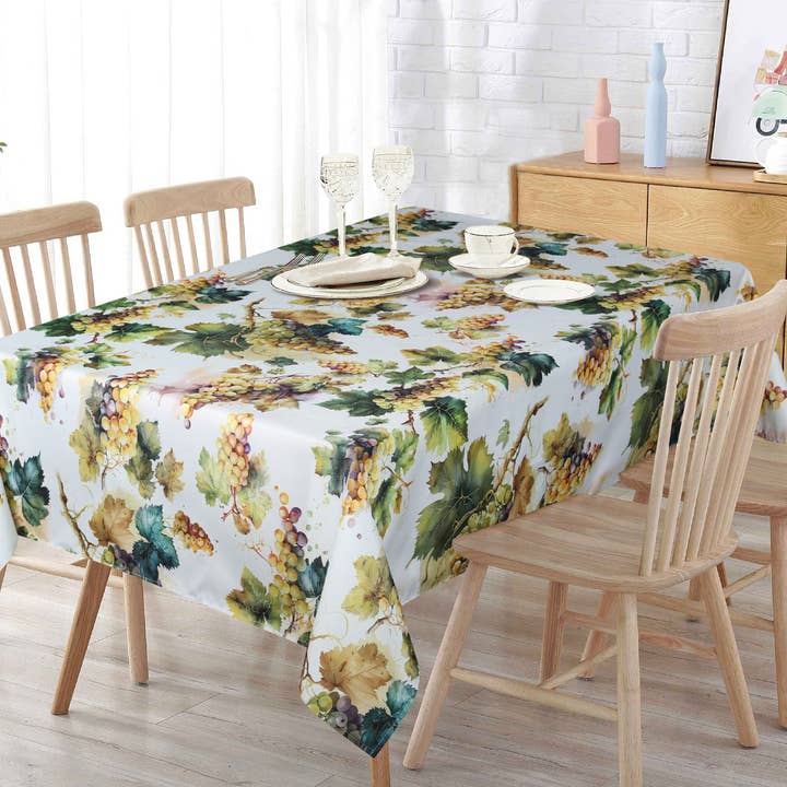 Grapes - Multi - 100% Polyester Tablecloth for wholesale by Texstyles Deco Inc.
