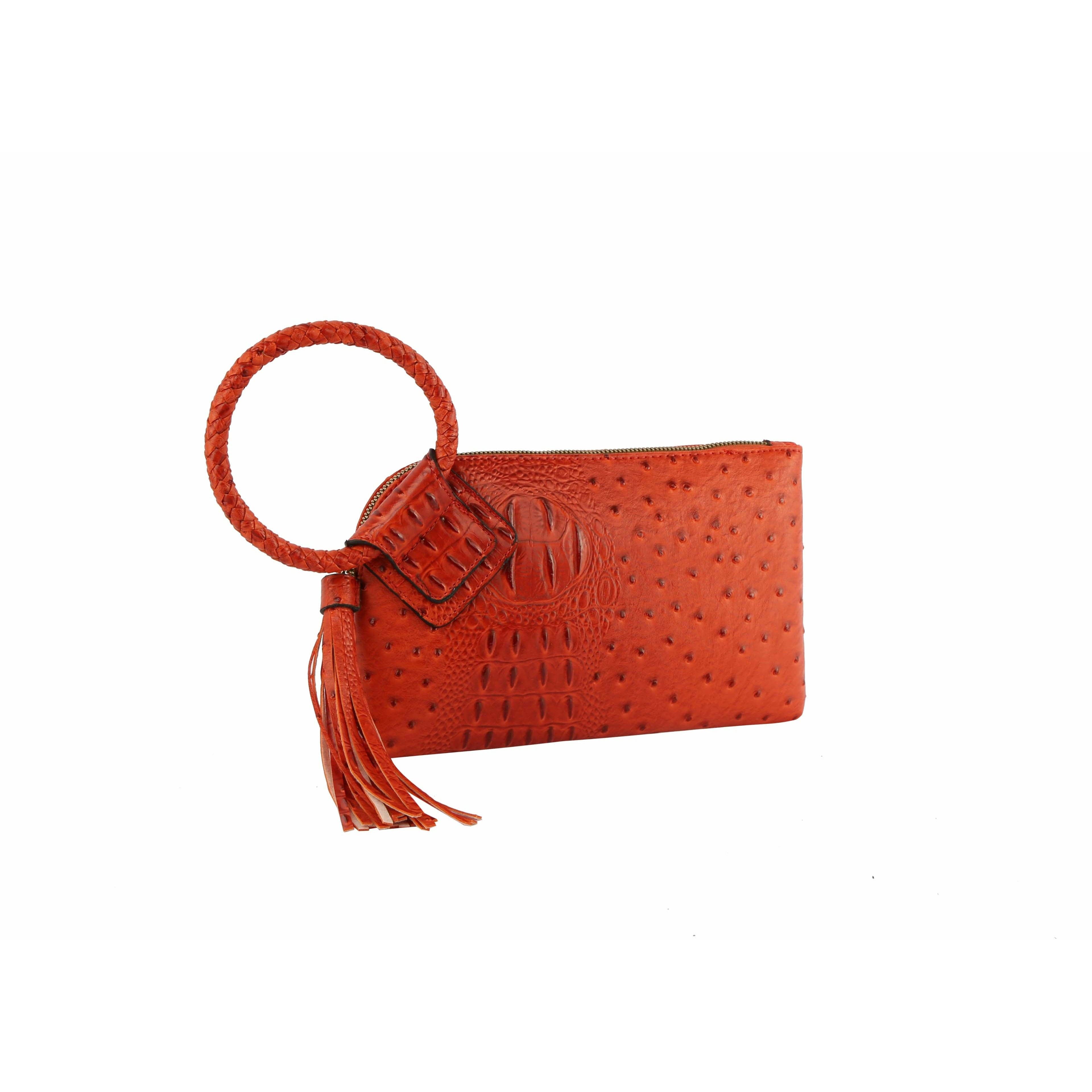 Handbag Factory Corp – wholesale Clutch bag – women's – HF  Tassel Accented Embossed Wristlet Clutch  JYV-03742