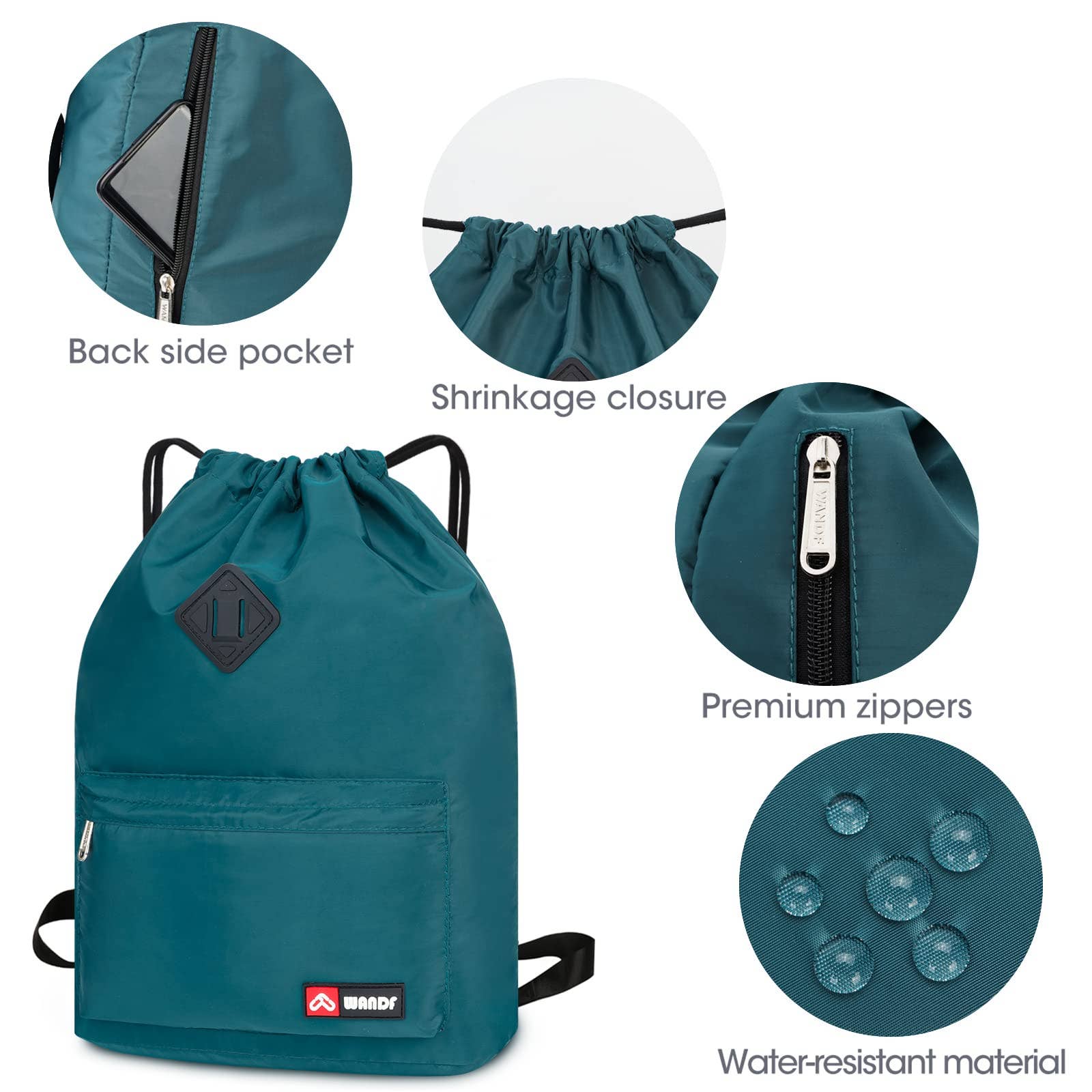 wandf - Wholesale Backpack - Unisex - WF6030 Sport Drawstring Backpack With Shoe Compartment41
