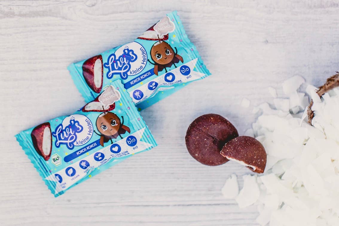 Livi's – Engroshandel Chokoladeovertrukket slik – Økologiske dadelkugler med kokos fra Livi's2