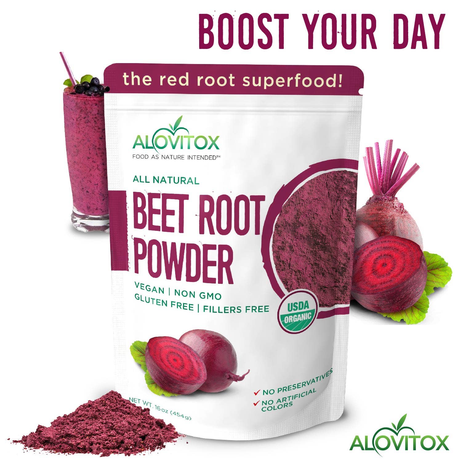 Alovitox - Wholesale Protein/Superfood Powder - Certified Organic Beet Root Powder1